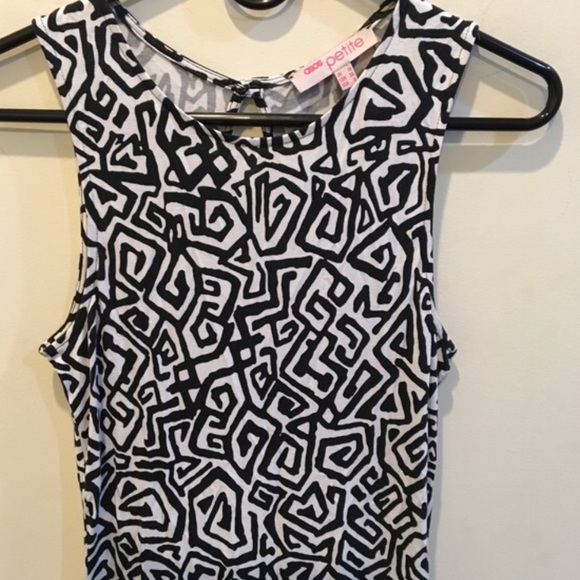 ASOS Black White Printed Sleeveless Bodycon Dress - Picture 2 of 4
